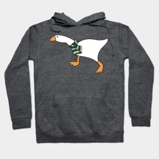 Goose Wizard with Green Gray Scarf Hoodie